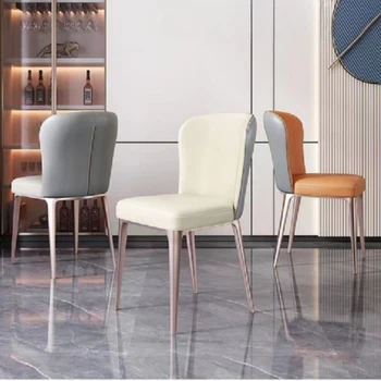 פאר מודרני כסאות אוכל מינימליסטי משענת קרם סגנון האוכל הכיסא יצירתי משק הבית Cadeira הרהיטים בסלון WZ50DC