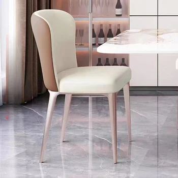 פאר מודרני כסאות אוכל מינימליסטי משענת קרם סגנון האוכל הכיסא יצירתי משק הבית Cadeira הרהיטים בסלון WZ50DC