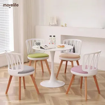 פלסטיק פטיו כסאות אוכל מודרניים נוח ארגונומי כיסא הטרקלין עיצוב חדר השינה נייד Sedie דה-Pranzo שולחן אוכל כיסאות