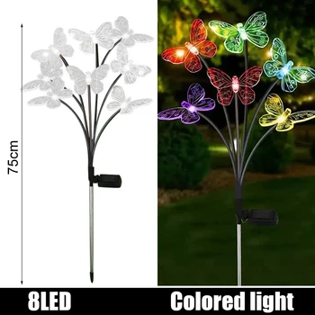 פרפר צבעונית שפירית אור LED באנרגיה סולארית עמיד למים גן עיצוב המנורה ידידותי לסביבה אור LED עמיד למים חיצוני אור