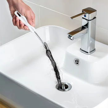 צינור Unclogger גמיש בכיור האמבטיה לנקז את השיער נקי כיור מברשת ניקוי באמצעות צנרת כלים