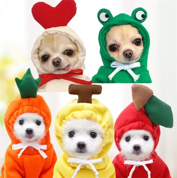 צפרדע חמודה כלב בגדים עבור כלבים קטנים קפוצ 'ונים צמר חם מחמד בגדים גור חתול תלבושת מעיל צרפתית, צ 'יוואווה' קט חליפה