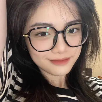 קוריאה אור גדול מסגרת משקפיים נשים מקסימות ההגירה בלי איפור רגיל משקפי גברים למשקפי חמוד דקורטיביים המחשב משקפיים