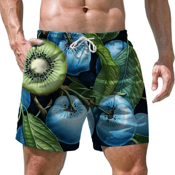 קיץ חוף נופש בסגנון קצרים קיווי 3D מודפס אופנה מכנסיים קצרים של הגברים חיצוני רופף מזדמן מהיר ייבוש גלישה קצרים.