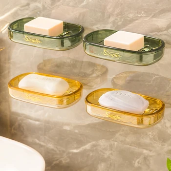 קיר רכוב סבון קופסת פלסטיק פשוט סבון תיבת אגרוף חינם ניקוז תיבת סבון רחצה מטבח אחסון מדף
