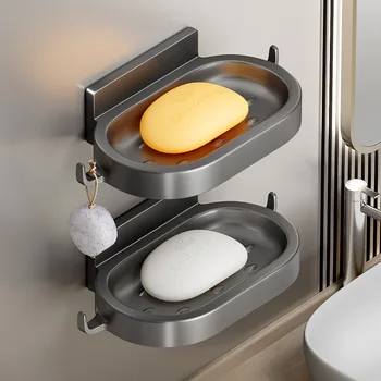 קיר רכוב שירותים סבון כלים לא-תרגיל שטח אלומיניום סבון ספוג אחסון מדף ארגונית אביזרי מטבח מחזיק סבון