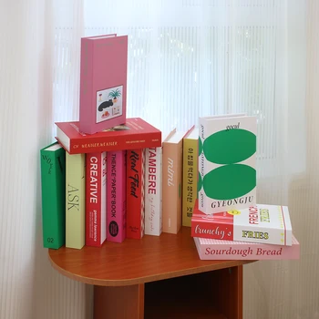 קישוט חדר סימולציה ספר מזויף תצוגה ריהוט בבית מלון דקורטיביים ספר לבן על הפנים אביזר מדף ספרים הצג