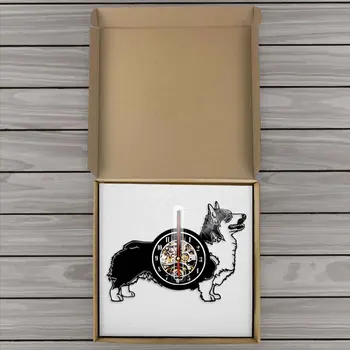 קרדיגן וולש קורגי הכלב שעון קיר יצירתי חיה גור התקליט ויניל שעון 12