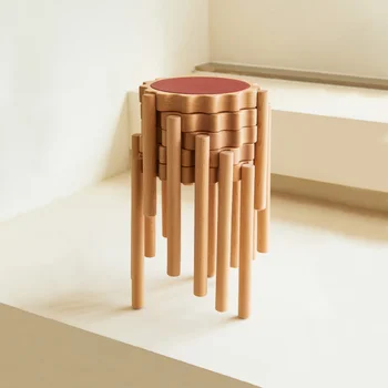 ריהוט הבית יצירתי פרחים מטבח הכיסא משק בית אוכל עץ מלא על הכסא מוערמים אחסון שידה כיסא מבנה יציב