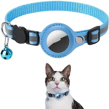 רעיוני הקולר עמיד במים מחזיק התיק Airtag אוויר תג Airtags כיסוי מגן חתול כלב חתלתול כלבלב קולר ניילון