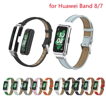 רצועת עור עבור Huawei הלהקה 8 שעון חכם או צמיד צמיד החלפת רצועה עבור Huawei להקה 7 החלפת רצועות