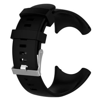 רצועת שעון סיליקון החלפת להקת פרק כף יד רצועה על Suunto Core שחור שעון ספורט שחור