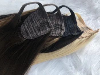שיער אדם הקוקו הרחבות לעטוף שחובשים פיאות לנשים הקליפ רמי תוספות שיער טבעי שיער קוקו