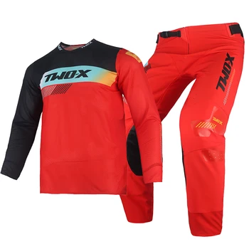 שני-x 4 דרך למתוח MX Offroad שחור אדום ציוד סט ג 'רזי, מכנסיים משולבת אנדורו אופני מוטוקרוס BMX ח