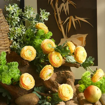 שני ראשים משי מזויפים לוטוס פרחים מלאכותיים חג המולד קישוטים, Mariage עיצוב אביזרי DIY בבית שולחן החתונה דקו אביזר