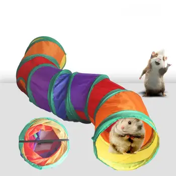 שפן צינורות & המנהרה הצבעוניים להסתתר ולנוח כיף ונעים שפן צעצועים צינור צ ' ינצ ' ילה הולנדית עכבר בכלוב אביזרים