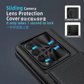 שקופית עדשת המצלמה הגנה טלפון Case For Samsung Galaxy Z קיפול 4 Fold4 5G חריץ כרטיס בעל שריון מחוספס Shockproof כיסוי