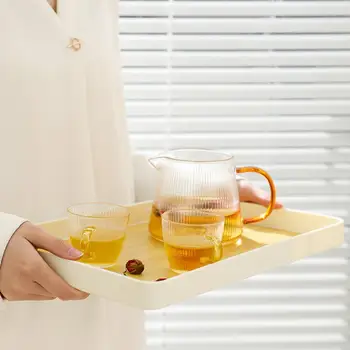 תה המגש המודרני תבנית עץ כוס תה מגש רב-תפקודית נגד החלקה בעל שדיים כבדים פירות המגישה מטבח