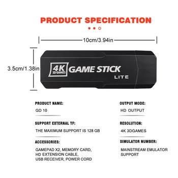 תמיכה TF כרטיס הרחבה 4K וידאו באיכות HD, קונסולת משחק 40000+ משחקים 2.4 G Wireless בקרי משחק רטרו מסוף מקס 256GB על PS1